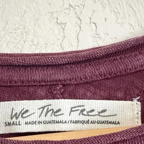 Free People/We The Free Be My Baby Deep Burgundy Tee. Excellent Condition!! - Picture 2 of 5
